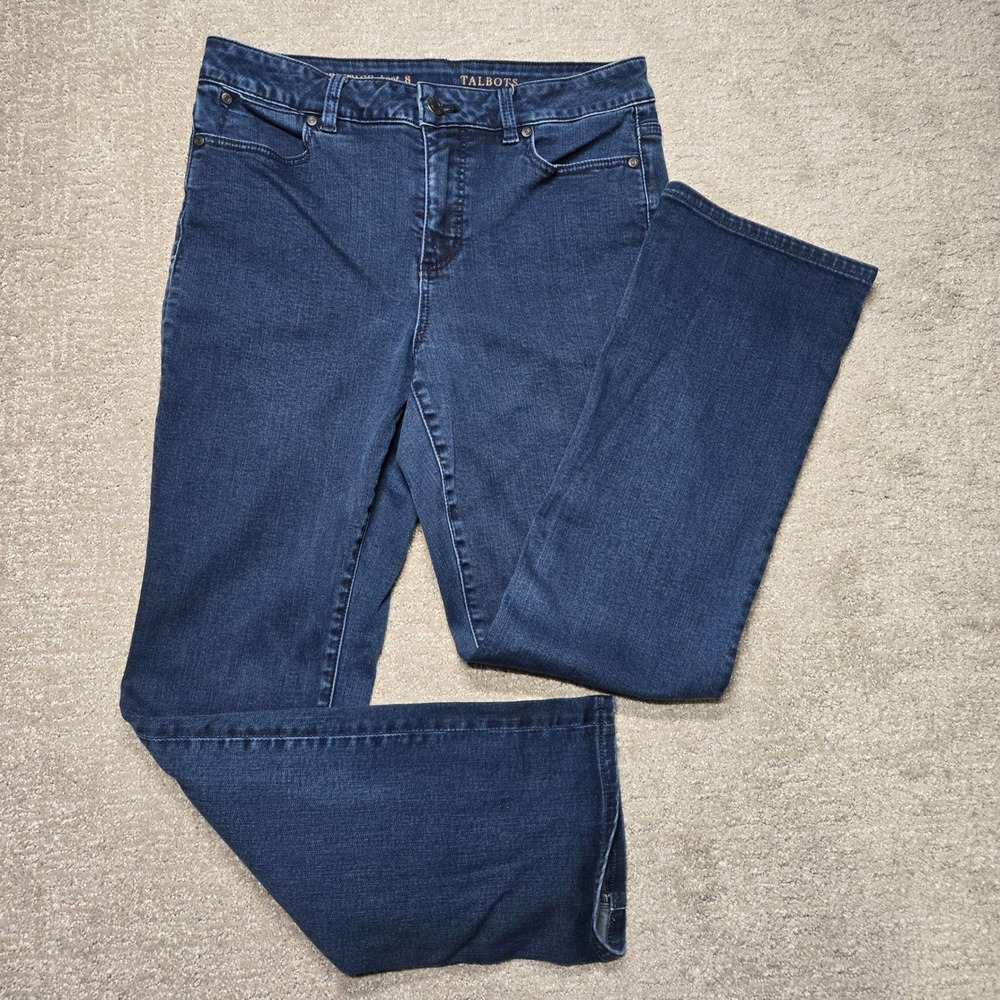 Talbots Heritage Bootcut Jeans Womens Size 8 Dark Wash Denim Blue Pants